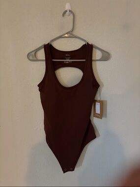 TEAL Scoop Back Bodysuit - Chocolate Brown